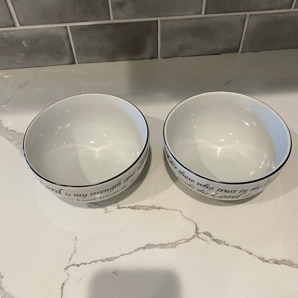 2 Coventry Daily Blessings Bowls with Scripture Psalms 28:7 Jeremiah 17:7 - Picture 2 of 5